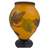 Cameo Art Glass Vase - 7.5" Tall