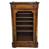 English Walnut Music Cabinet w/Brass Gallery
