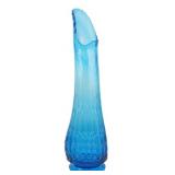 L.E. Smith Fayette Blue Stretch Swung Vase