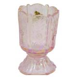 Fenton Pink Paneled Daisy Toothpick Holder 4"