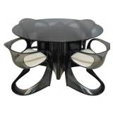 5pc Chrome Craft Smoked Lucite Dining Set