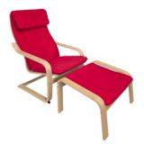 Ikea Poang Bentwood Lounge Chair & Ottoman