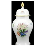 Vintage Herend Hand Painted Ginger Jar 10.5"