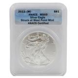 2011-W Silver Eagle Dollar ANACS MS69