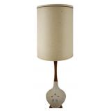 Mid-Century Modern Ceramic & Wood Table Lamp