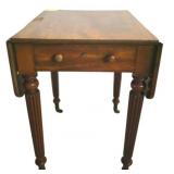 Sheraton Drop Leaf Table w/ Drawer & Key