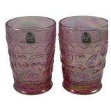 2 Fenton Glass Tumblers - 4" Tall