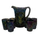 Imperial Glass Pitcher & 6 Tumblers