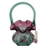Fenton Glass Basket - 9 x 5 x 5.25