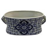 Blue/White Porcelain Tub (Small) - 14 x 9 x 5.5