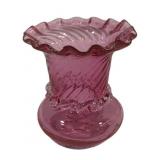 Cranberry Glass Vase 3.25" tall