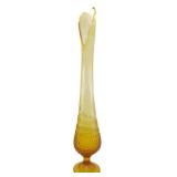 Fenton Hobnail Amber Swung Glass Vase 24in