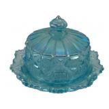 Blue Glass Butter Dish - 5 x 7.5