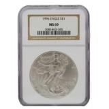 1996 American Silver Eagle $1 NGC MS69