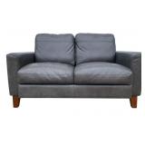 Leather Italia Love Seat - 34 x 58 x 37