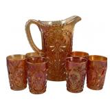 Imperial Glass Pitcher and 6 Tumblers