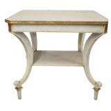 White & Gold Table with Drawer 28"x33"x24"