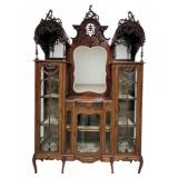 Vintage Ornately Carved Rosewood Etagere