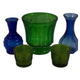 5pc. Lot Colored Glass Items
