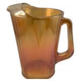 Carnival Glass Pitcher - 9" Tall