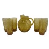 Anchor Hocking Honey Gold Glass Drinkware Set