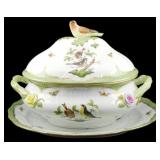 Herend Hungary Rothschild Bird Tureen w/ Tray