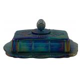 Carnival Glass Butter Dish - 8 x 4.5 x 4