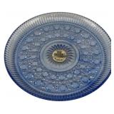 Indiana Glass "Blue Windsor" Cake Plate