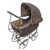 Antique Wicker Stroller 34"x25"x11"