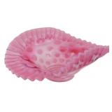 Vtg Fenton Dot Optic Cranberry Opal Bowl
