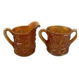 Glass Creamer & Sugar Set - 5" Tall