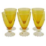 6 Anchor Hocking Berwick Boopie Amber Glasses