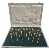 Francois Frionnet Gold Plated Dessert Forks