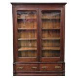 Victorian 2 Door Walnut Bookcase
