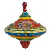 Vintage Tin Lithograph Pump Spinning Top