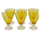6 Anchor Hocking Berwick Boopie Amber Glasses