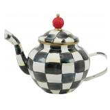 Mackenzie Childs Courtly Check Enamel Teapot
