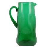 Vtg Blenko #418 Green Crackle Glass Pitcher