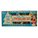 Vtg Brite Star Four Way Twinkling Set in Box