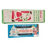 Vtg 4-Way Twinkling Set of Lights + Santa Cutout