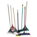 Assorted Rakes & Brooms