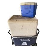 2 Coleman Coolers & 1 Styrofoam Cooler