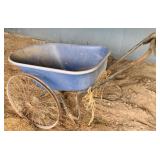 Vintage Blue Wheelbarrow - 36 x 54 x 32