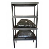 4 Tier Black Plastic Shelf - 71 x 36 x 24