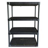 4 Tier Black Plastic Shelf - 55 x 36 x 24