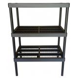 3 Tier Black Plastic Shelf - 55 x 36 x 24