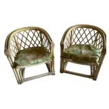 2 Wicker Outdoor Chairs - As Is -  28 x 26 x 26
