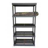 5 Tier Black Plastic Shelf - 71 x 36 x 24