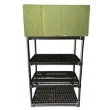 4 Tier Black Plastic Shelf - 55 x 36 x 24