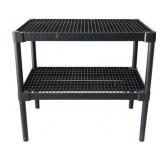 2 Tier Black Plastic Shelf - 36 x 36 x 24